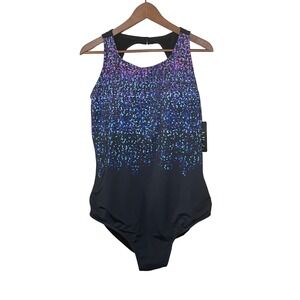 Swim365 Swimsuits For All Womens Plus Size 20 One Piece Confetti Keyhole 08641
